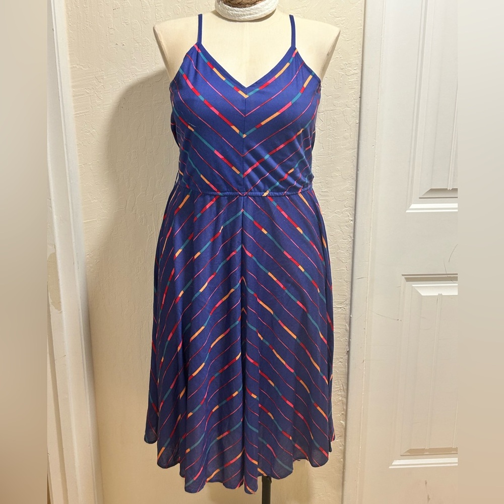 Neil Martin V-Neck Midi Dress with Spaghetti Straps